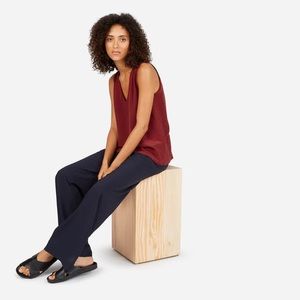 Everlane double lined silk v neck tank in wine